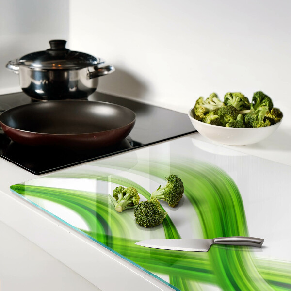 Glas schneidebrett Grüne abstrakte Wellen