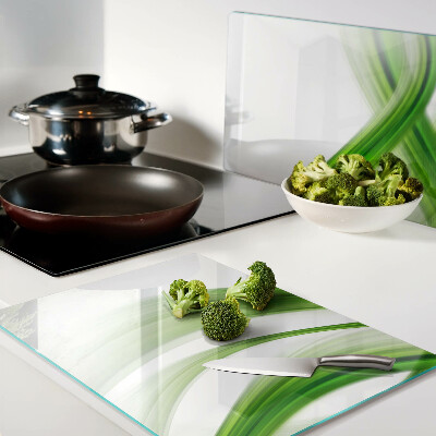 Glas schneidebrett Grüne abstrakte Wellen