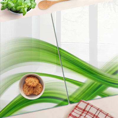 Glas schneidebrett Grüne abstrakte Wellen