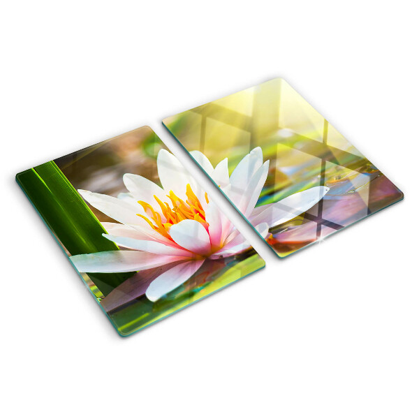 Schneidebrett mit Motiv 'Seerose im Sonnenlicht'