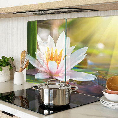 Schneidebrett mit Motiv 'Seerose im Sonnenlicht'