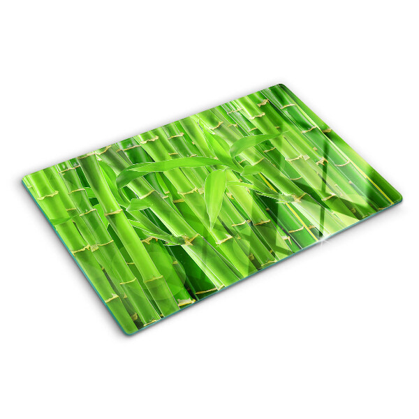 Glas schneidebrett Bambusblätter und -stängel