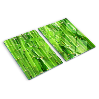 Glas schneidebrett Bambusblätter und -stängel