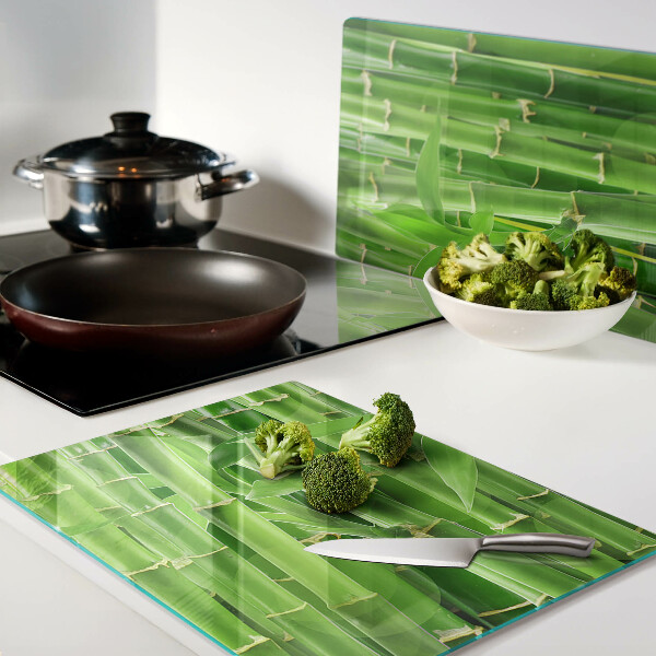 Glas schneidebrett Bambusblätter und -stängel