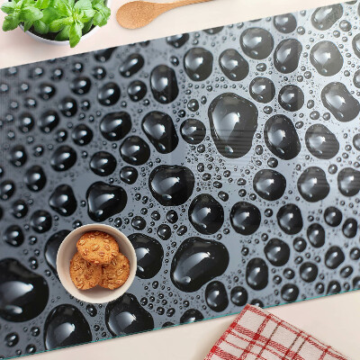 Glas schneidebrett Wassertropfen auf Glas
