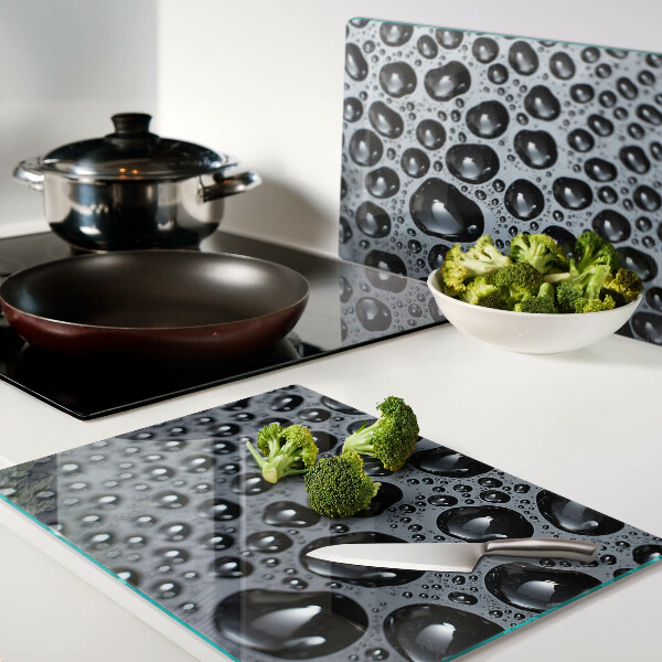 Glas schneidebrett Wassertropfen auf Glas