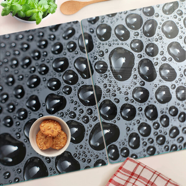 Glas schneidebrett Wassertropfen auf Glas