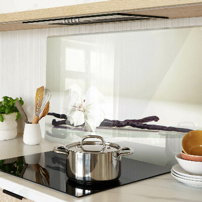 Schneidebrett Glas mit Motiv einer Blume an einem Zweig