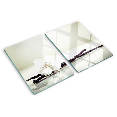 Schneidebrett glas Eine Blume an einem Zweig