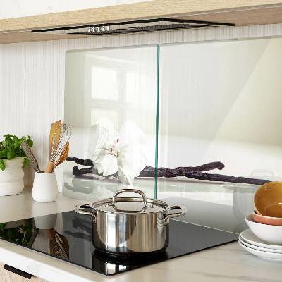 Schneidebrett Glas mit Motiv einer Blume an einem Zweig