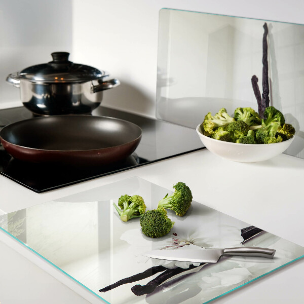 Schneidebrett glas Eine Blume an einem Zweig