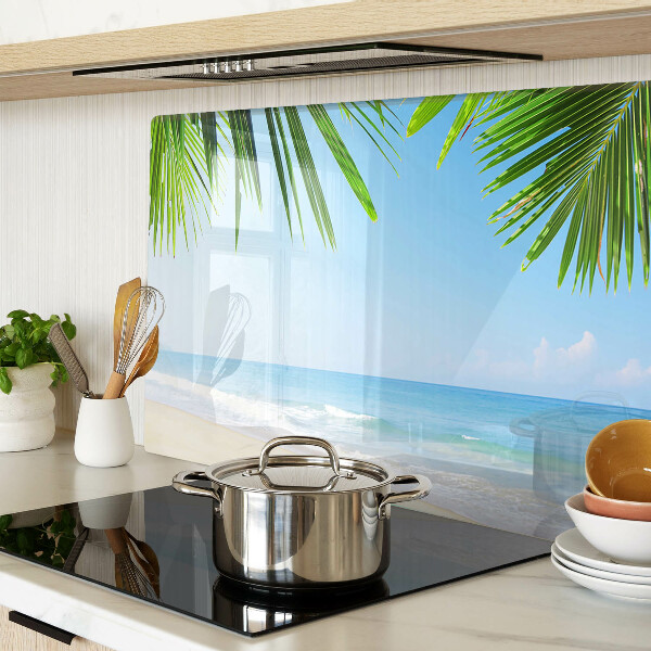 Schneidebrett glas Tropischer Strand mit Palmen