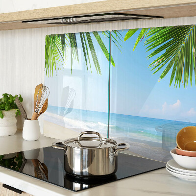 Schneidebrett glas Tropischer Strand mit Palmen