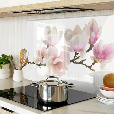 Glas schneidebrett Magnolienblüten an einem Zweig