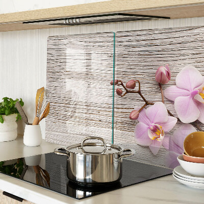 Schneidebrett mit Orchideenmotiv auf Holzoptik