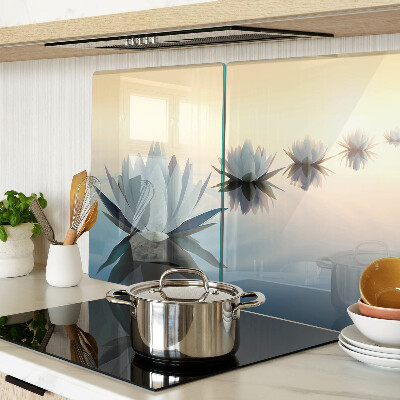 Schneidebrett glas Wasserblumen in Pastelltönen