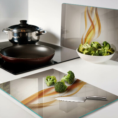 Schneidebrett glas Wellen in Goldtönen