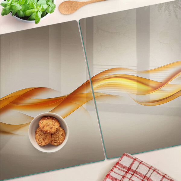 Schneidebrett glas Wellen in Goldtönen