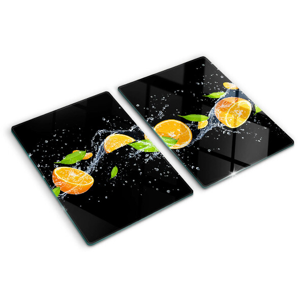 Schneidebrett mit Motiv von Zitrusfrüchten in Wasser