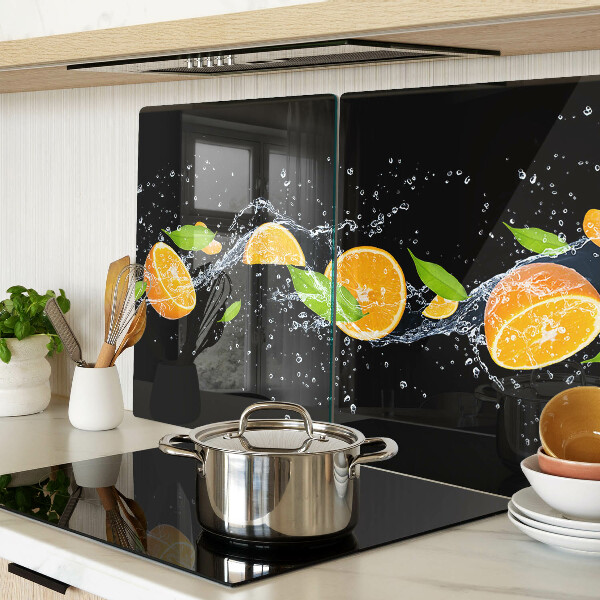 Schneidebrett mit Motiv von Zitrusfrüchten in Wasser