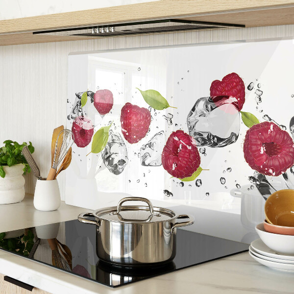 Glas schneidebrett Erdbeeren mit Eis