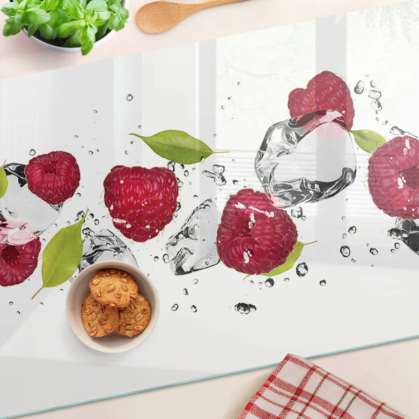 Glas schneidebrett Erdbeeren mit Eis