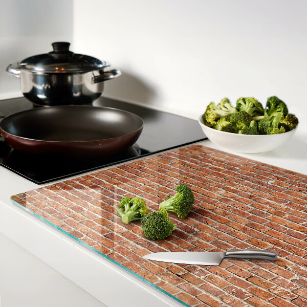 Glas-Schneidebrett mit Ziegelmauer-Motiv