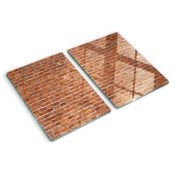 Glas-Schneidebrett mit Ziegelmauer-Motiv