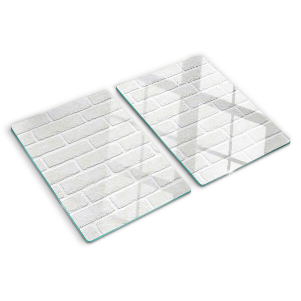Schneidebrett Glas mit Ziegelmauer-Motiv
