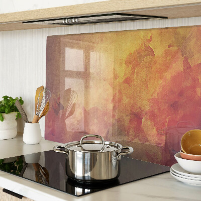 Schneidebrett glas Blumenmotiv in Pastellfarben