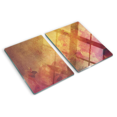 Schneidebrett Glas mit Blumenmotiv in Pastellfarben