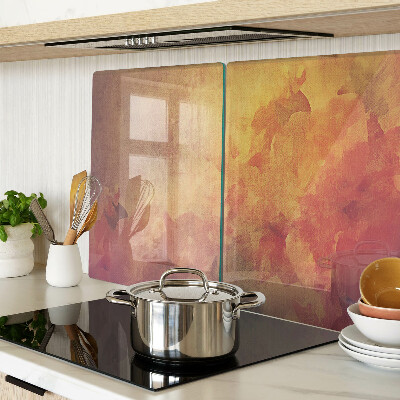 Schneidebrett Glas mit Blumenmotiv in Pastellfarben