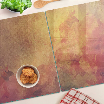 Schneidebrett Glas mit Blumenmotiv in Pastellfarben