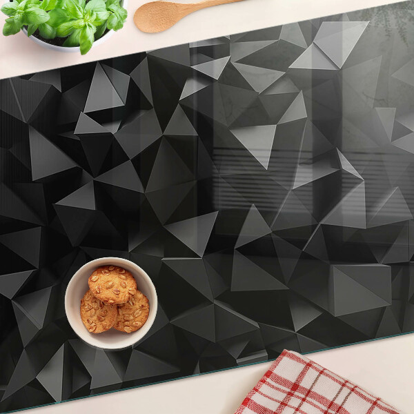 Glas schneidebrett Polygongeometrie in Schwarztönen
