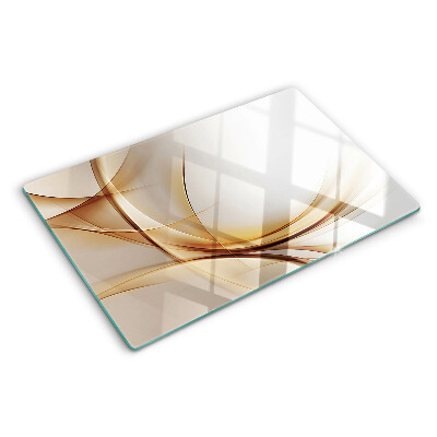 Schneidebrett glas Abstrakte Wellen in Beigetönen