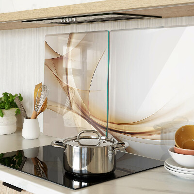 Schneidebrett glas Abstrakte Wellen in Beigetönen