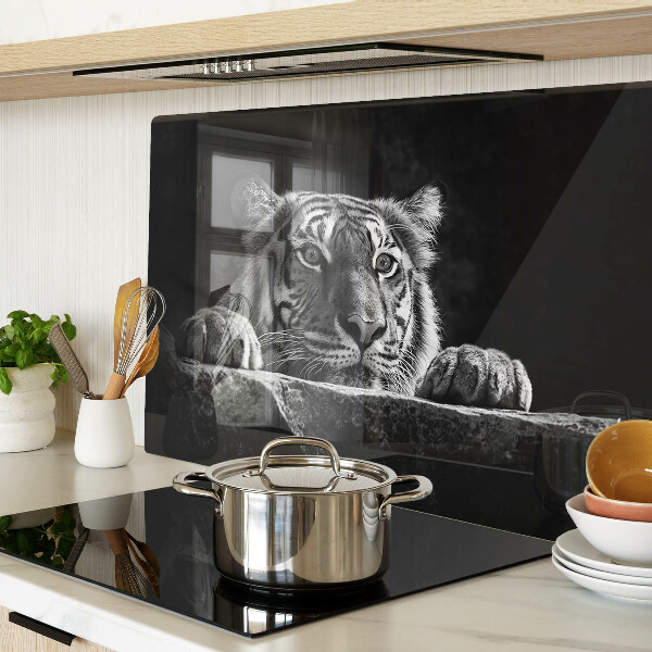 Schneidebrett Tiger im Schwarz-Weiß-Stil