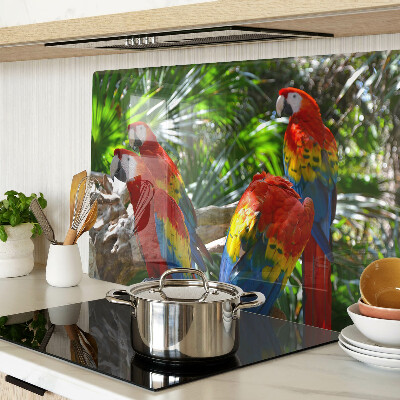 Glas schneidebrett Papageien in einer tropischen Umgebung