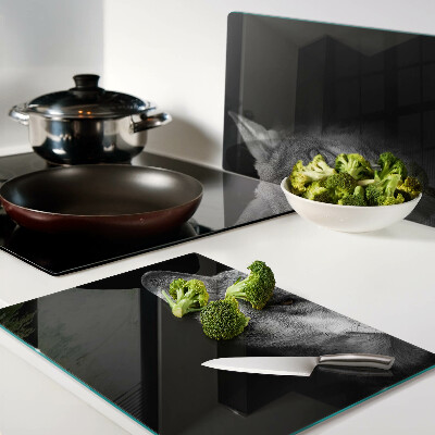 Schneidebrett glas Wolf in Grautönen