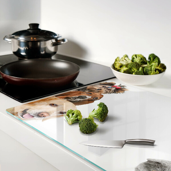 Glas schneidebrett Hunde und Katzen in verschiedenen Posen