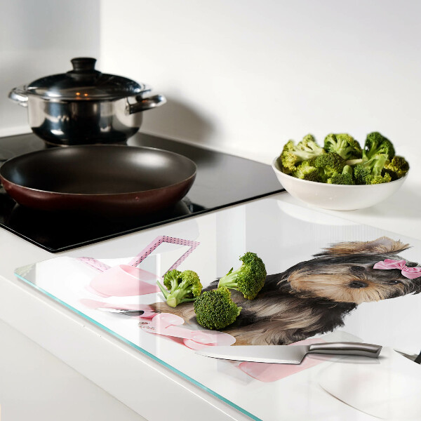 Schneidebrett Yorkshire Terrier mit Pflegezubehör