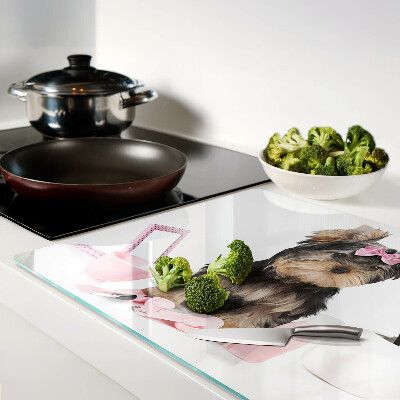 Schneidebrett Yorkshire Terrier mit Pflegezubehör