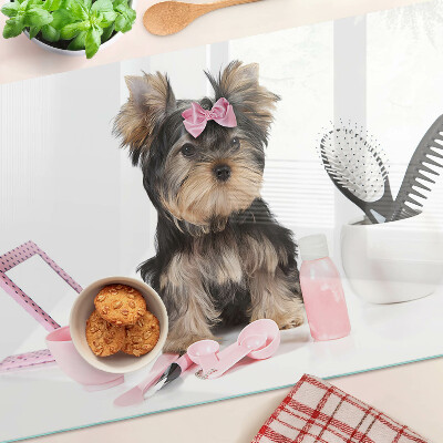 Schneidebrett Yorkshire Terrier mit Pflegezubehör