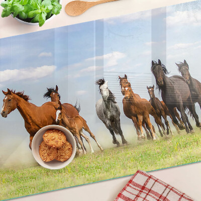 Schneidebrett Galoppierende Pferde auf der Wiese