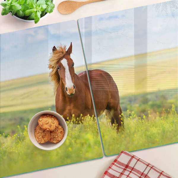 Schneidebrett Ein Pferd auf der Wiese