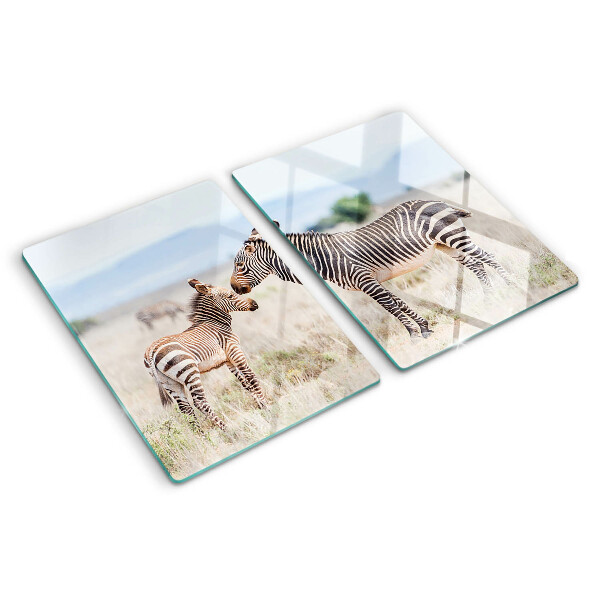 Schneidebrett Zebras auf der Wiese