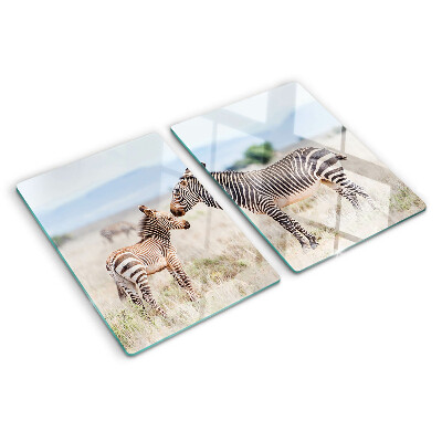 Schneidebrett Zebras auf der Wiese