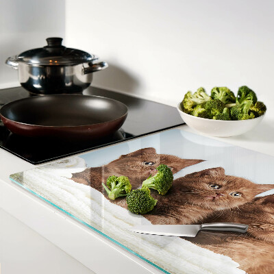 Schneidebrett Drei braune Katzen