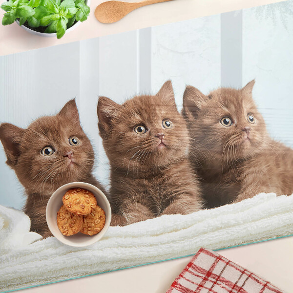 Schneidebrett Drei braune Katzen