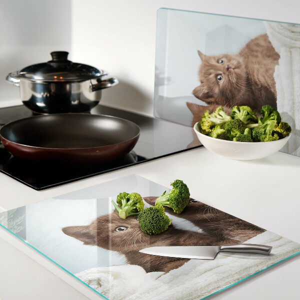 Schneidebrett Drei braune Katzen